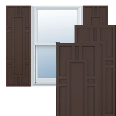 True Fit PVC Hastings Fixed Mount Shutters, Raisin Brown, 12W X 68H